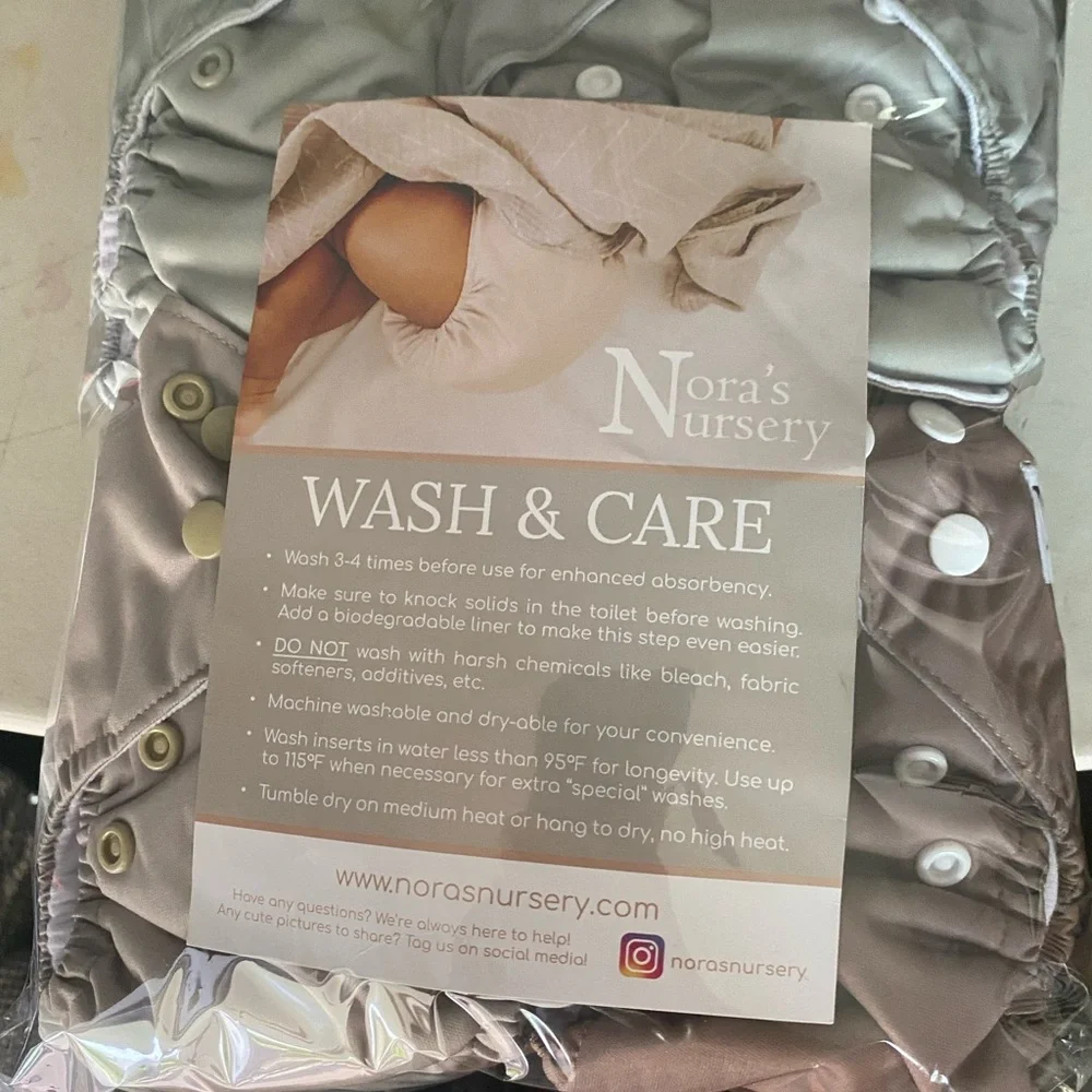 Nora’s Nursery Newborn, 14 pack w/pod,up to 12 lbs. - Evergreen, reusable, adj.